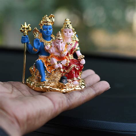 Craftvatika Lord Shiv Parivar Idol Shiv Ganesha Showpiece Hindu God Shiv Parvati Ganesh Shiva