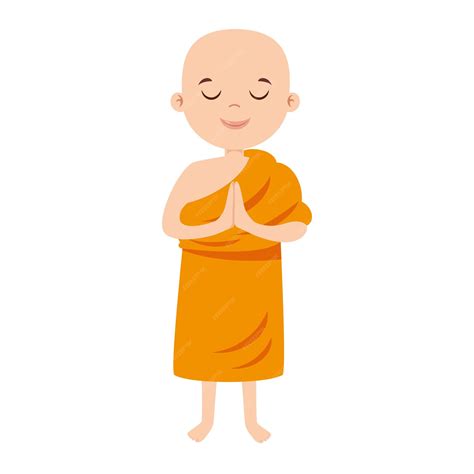Premium Vector Cartoon Drawing Of Buddhist Monk