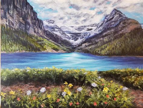My Idyllic Little Acrylic Painting Of The Iconic Lake Louise Banff