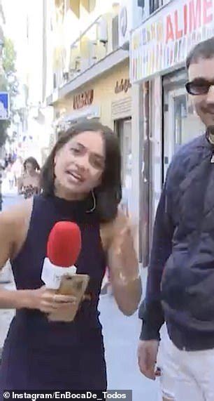 Shocking Moment Tv Journalist Is Groped By A Creep Who Grabs Her Behind As She Reports Live From