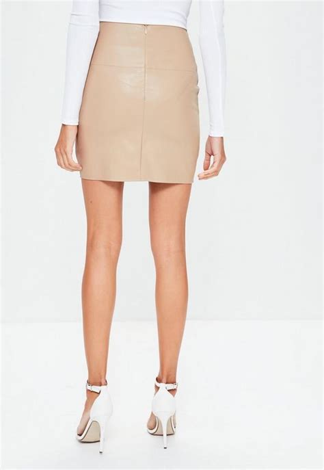 Tan Faux Leather Mini Skirt Missguided Australia