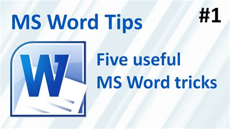 Five Useful Ms Word Tricks Ms Word Tips 1 Youtube