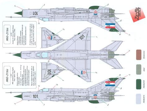 Mikoyan Mig 21bis Fishbed Ln Croatian Air Force Color Profile And