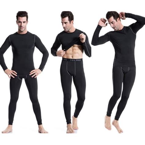 Sports et loisirs.collant thermique homme jolly wear squadra,calz_squadra,jolly en super roubaix, tissu à la pointe de la technologie dans le domaine des vêtements thermique. Homme Sport Collant Tee-Shirt Manches Longues+Pantalon ...
