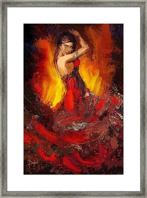 Flamenco Dancer Framed Print By Boghrat Sadeghan Flamenco Dancers Framed Prints Framed Artwork