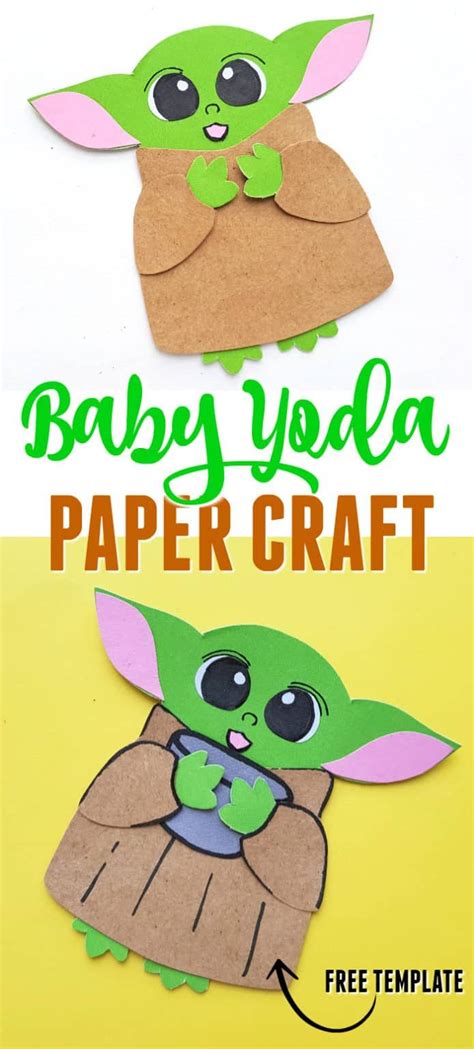 Baby Yoda Paper Craft Yoda Card Star Wars Crafts Paper Crafts