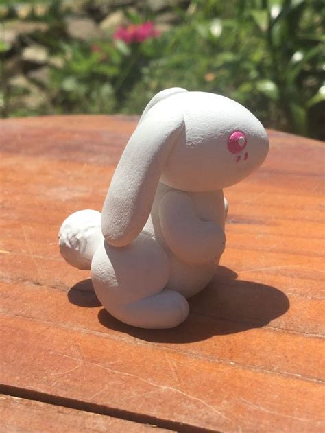 Bunny Rabbit Clay Sculpture Handcrafted No Molds Used Etsy Clay