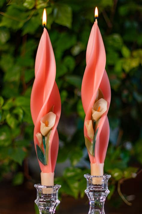 Calla Lily Beeswax Candles Pink
