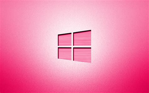 Download Wallpapers 4k Windows 10 Pink Logo Creative Pink