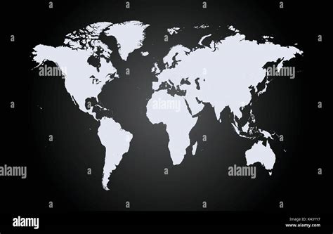 Mappa Del Mondo In Bianco E Nero Immagine E Vettoriale Alamy
