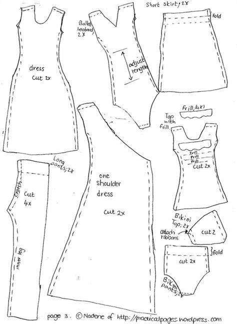 Barbie Clothes Patterns Free Printable Sewing Barbie Doll Clothes