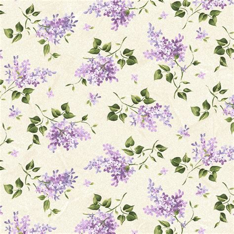 Lilacs Ivory Spray Floral Fresh Lilacs Maywood Quilt Fabric By The 12