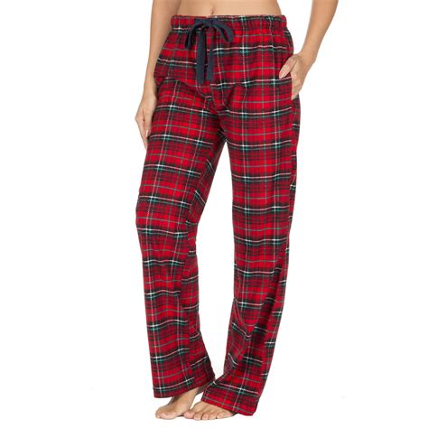 Womens Ladies Pyjama Bottoms Lightweight Checked Lounge Pants Pockets Nightwear Ebay