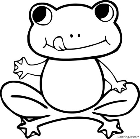 Easy Frog Coloring Page 94 Popular Svg Design