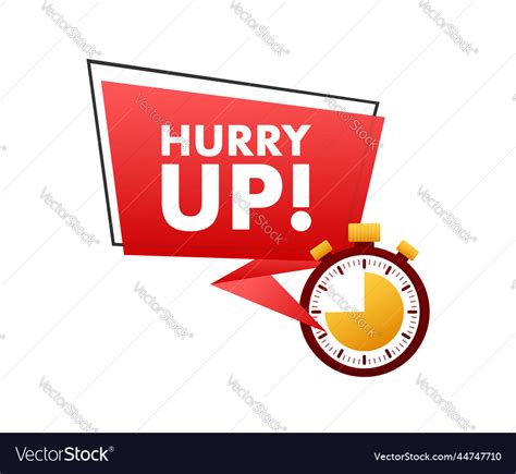 Hurry Up Label Limited Offer Countdown Banner Vector Image