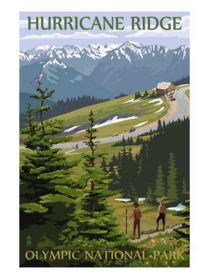 National Park Poster Hurricane Ridge Olympic National Park