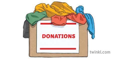 Donation Box Charity Clothes Ks2 Illustration Twinkl