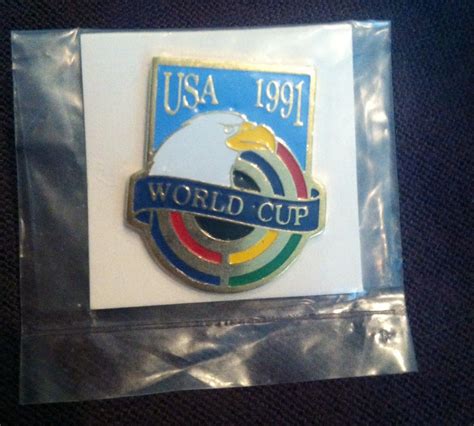 Olympics Lapel Pin Usa 1991 World Cup Tie Back Eagle And Rainbow Soccer