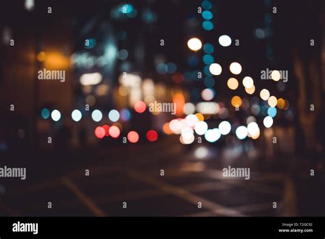 Abstract Bokeh Lights In City Blurred Night Background Stock Photo Alamy