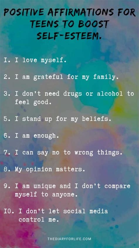 70 Positive Affirmations For Teens From Parents
