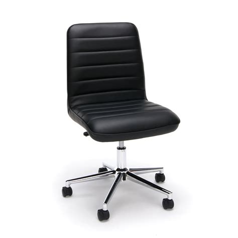 Essentials By Ofm Ess 2080 Leather Mid Back Armless Office Chair Black