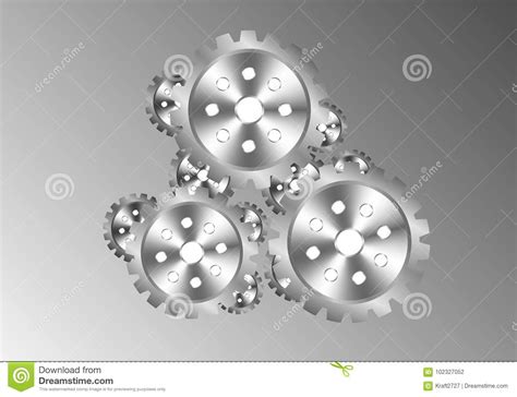 Mechanism Of Iron Gears Stock Vector Illustration Of Mechanical