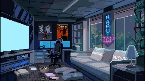 Animated Pixel Art Gaming Room Pixel Background Animated Animation