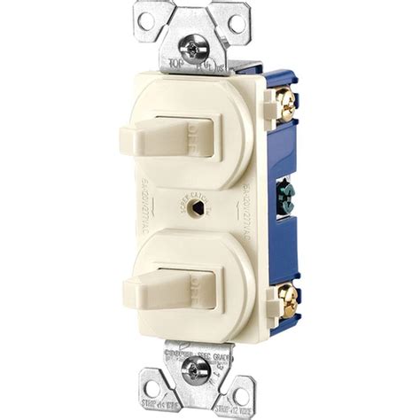 Take out the wires in the electrical switch box where the light switch is going. Eaton Commercial Grade 15 Amp Single Pole 2 Toggle Switches with Back and Side Wiring, Light ...