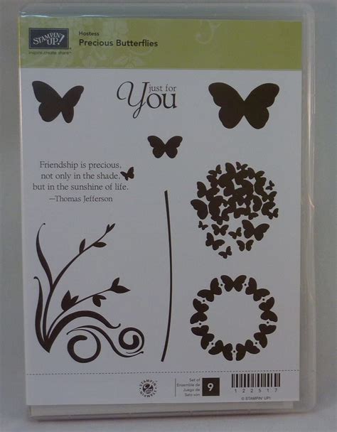 Amazon Com Stampin Up Precious Butterflies Set Of Decorative Rubber Stamps Retired Arts