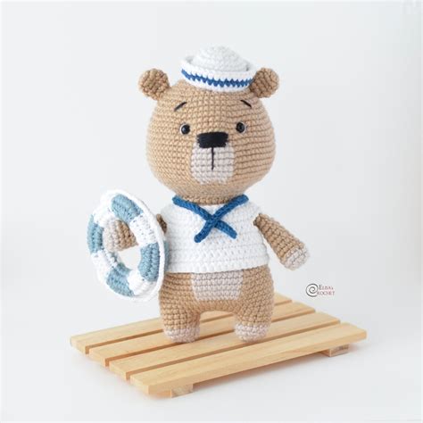 Crochet Pattern Sailor Bear Amigurumi Stuffed Doll Etsy In 2022