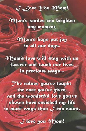 Mothers Day Love Poems Design Corral