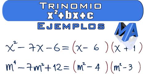 Factorizaci N Trinomios De La Forma X Bx C Ejemplos Youtube