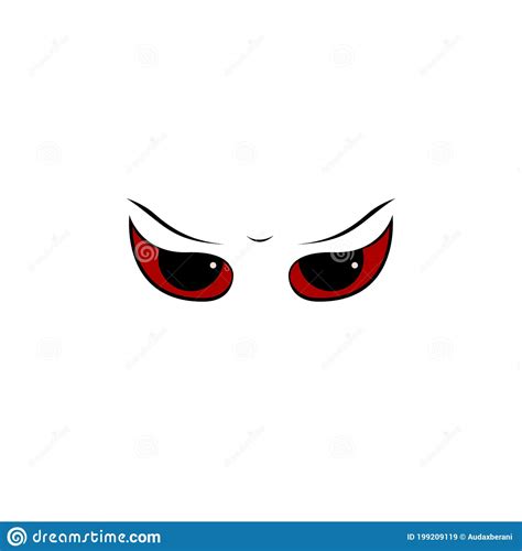 Angry Expression From Red Eyes Demon And Devil Series Stock Vector