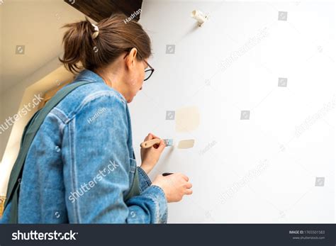 Side View Curious Woman During Renovation Stock Photo 1765501583