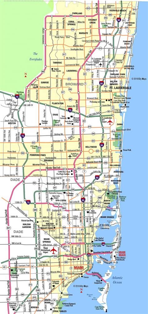 Miami Metropolitan Area Highways Aaccessmaps Street Map Of Miami