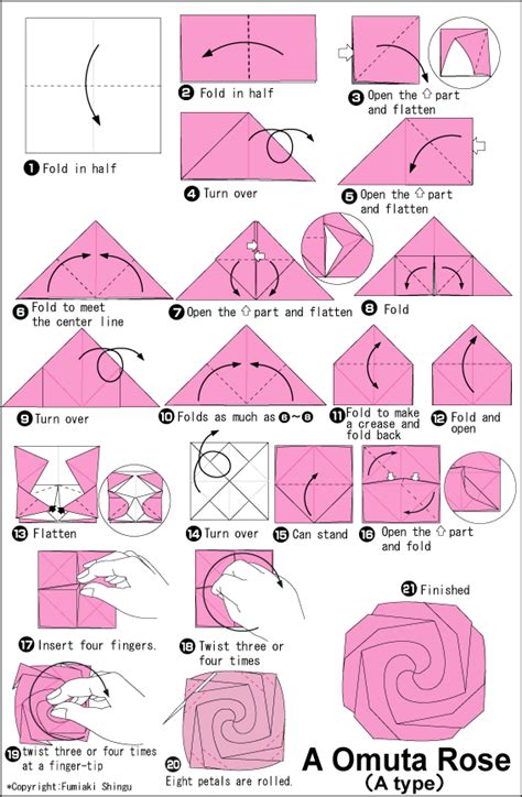 Omuta Rose Easy Origami Instructions For Kids