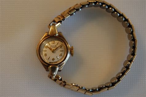 Sold 1958 Ladies Avia 9k Gold Watch With Original Box Birth Year Watches