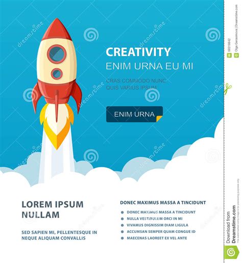 Rocket Launch Illustration Product Business Launch Concept Design Ship