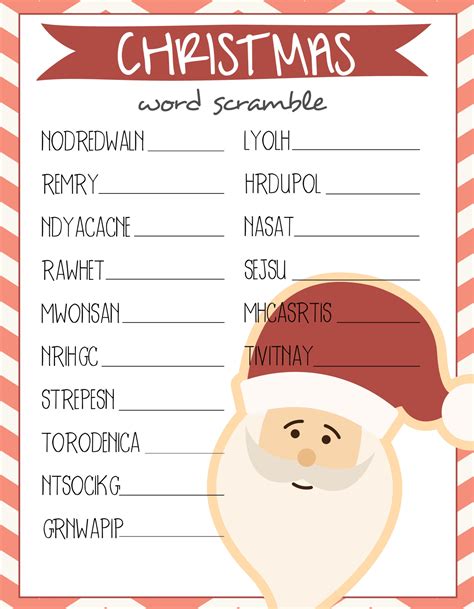 4 Best Christmas Word Scramble Printable