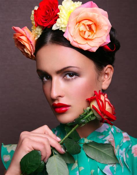 flower maiden fantasy beautiful photography of women and flowers frida kahlo inspired look