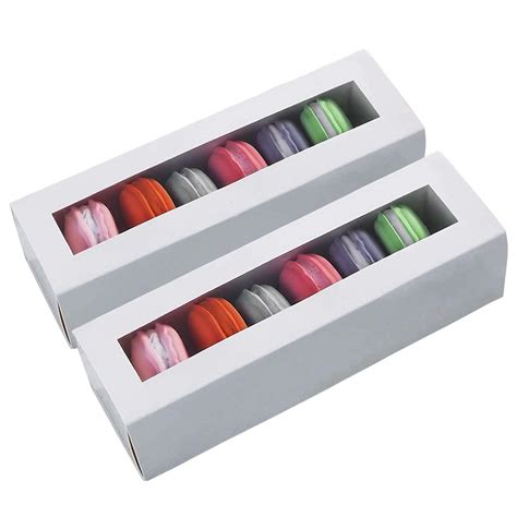 Buy Rocutus 12 Pack Macaron Boxesbrown Kraft Macaron Boxes With Clear