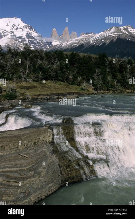 Torres Del Paine National Park Patagonia Chile Paine Waterfalls On