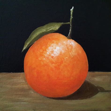 Orange Painting Orange Still Life Painting 6x6 Inches By Cansupo