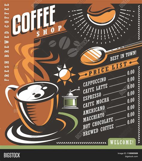 › green bean coffee shop menu. Coffee House Menu Creative Vector & Photo | Bigstock