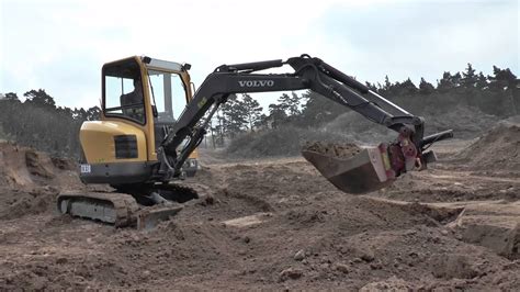 Volvo Ecr38 Mini Excavator In A Gravel Pit In 2013 Youtube