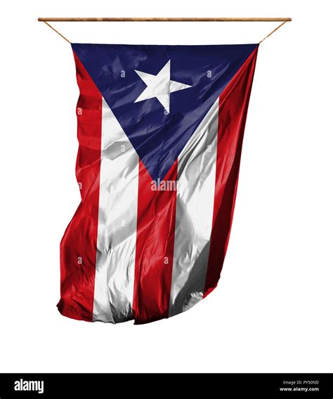 Flag Of Puerto Rico Vertical Flag Isolated On A White Background Stock