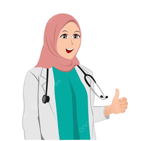 Dokter Muslim Cantik Di Hijab Dengan Stetoskopnya Dokter Muslim Dokter Wanita Dokter Png Png