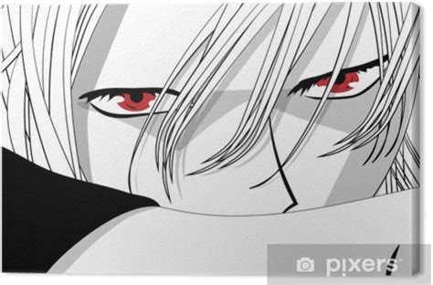 Canvas Print Anime Eyes Red Eyes On White Background Anime Face From