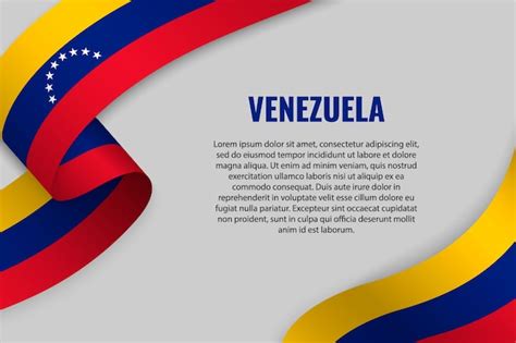 Cinta Ondeando O Banner Con Bandera De Venezuela Vector Premium