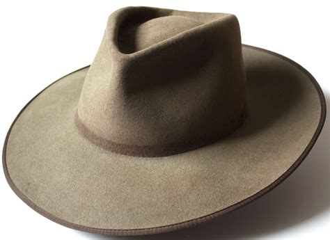 Vintage 7 38 Akubra Drover Mens Slouch Hat Fur Felt Australian Cowboy